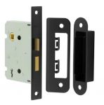 Mat Black Reversible 3 Lever Sash or Mortise Lock 76mm - 3" (JL480BL)